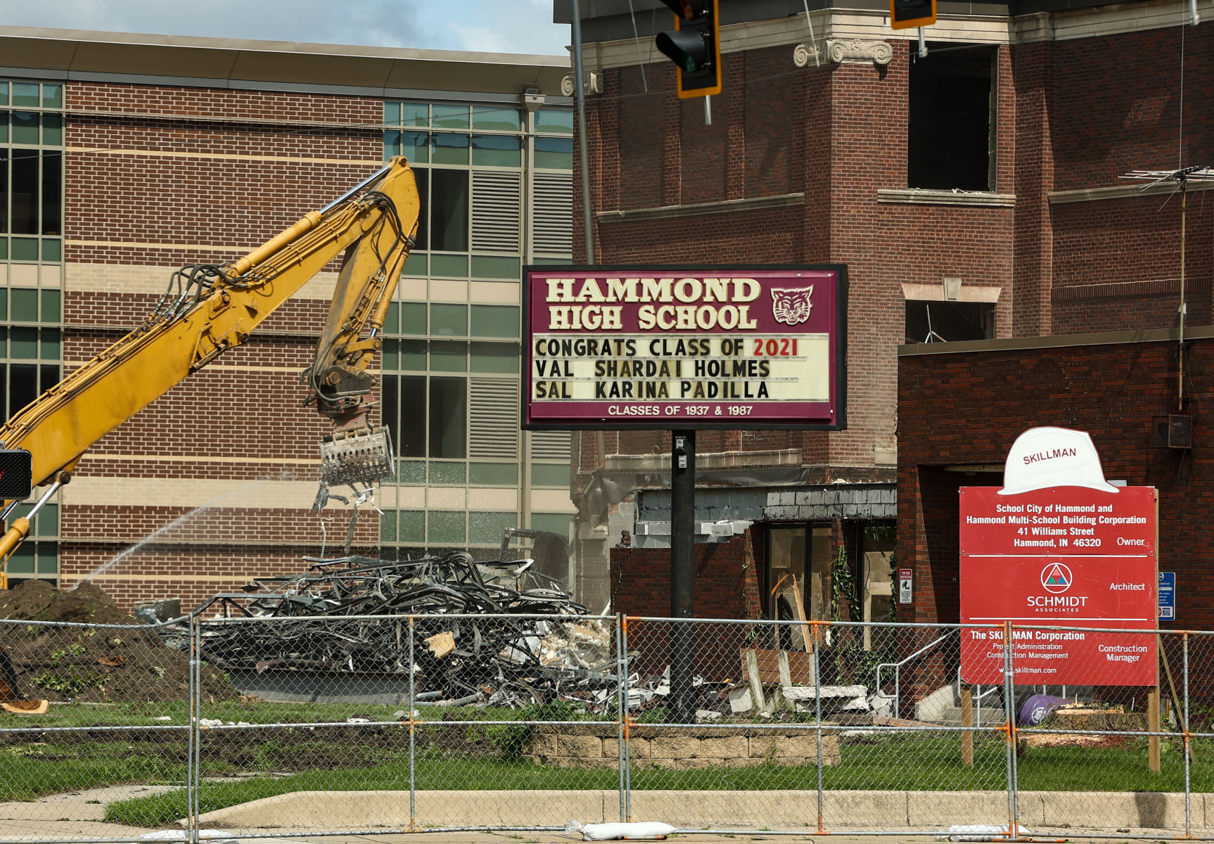 Demo work has started earlier than expected on the old Hammond High School.
